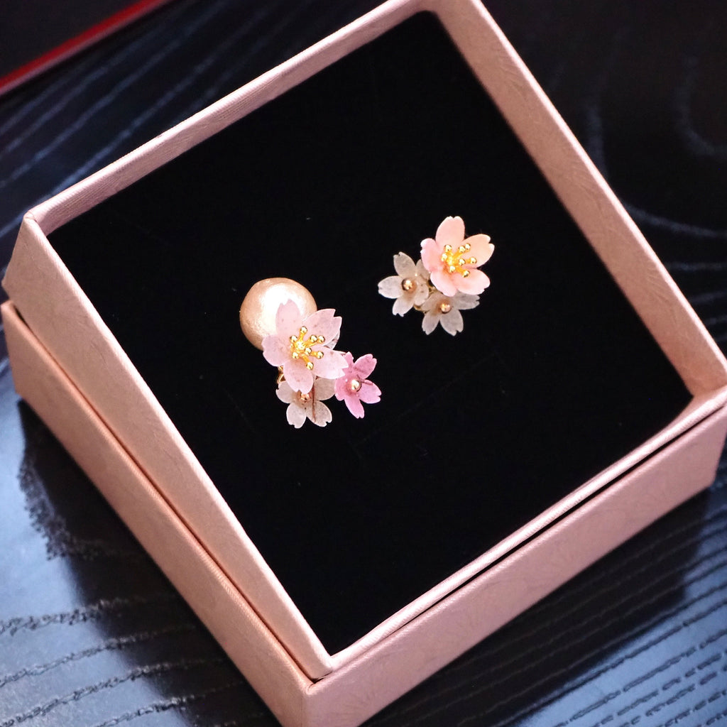 ひらく福 「桜」Fuku-sakura 満開の桜 桜アクセサリー アシンメトリー