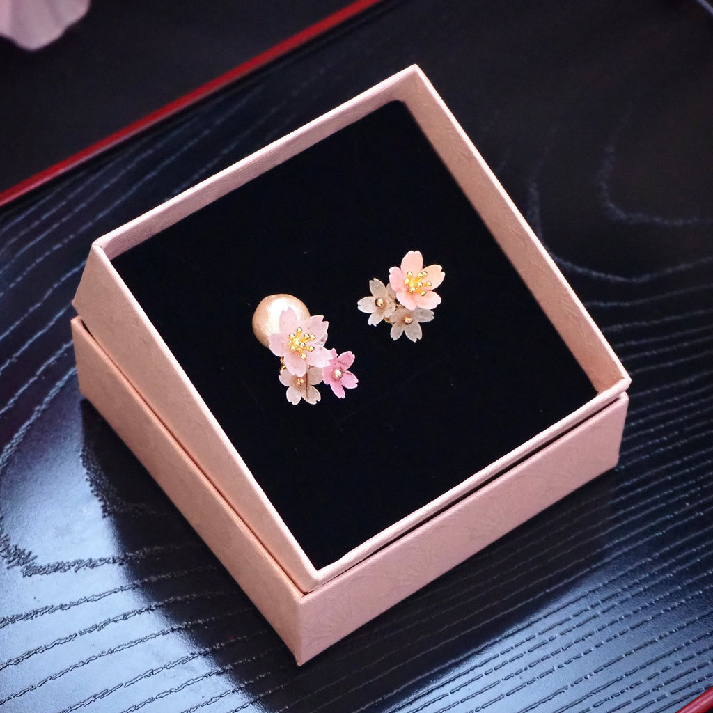 ひらく福 「桜」Fuku-sakura 満開の桜 桜アクセサリー アシンメトリー