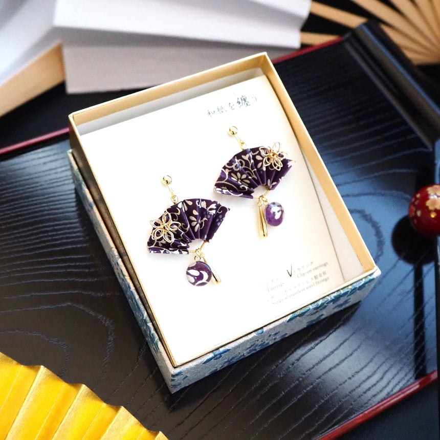 紗　- Saya -　手捺染（紫の蔦）