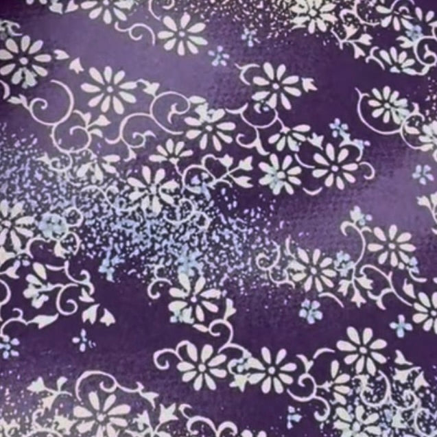 旋　- Sen -　手捺染（紫の蔦）