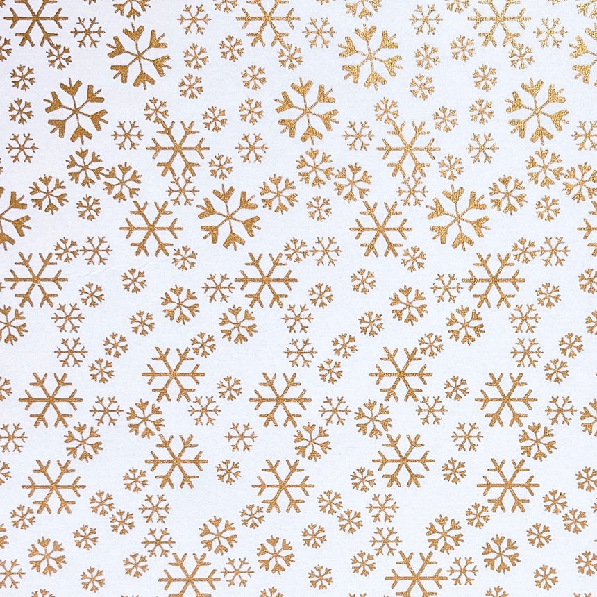 雪の結晶（白地：金）