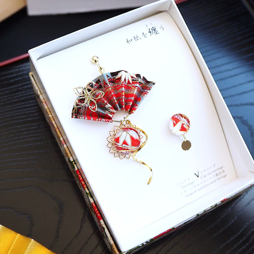 和心　- Asymmetry -　織物調（福笹／赤黒青）