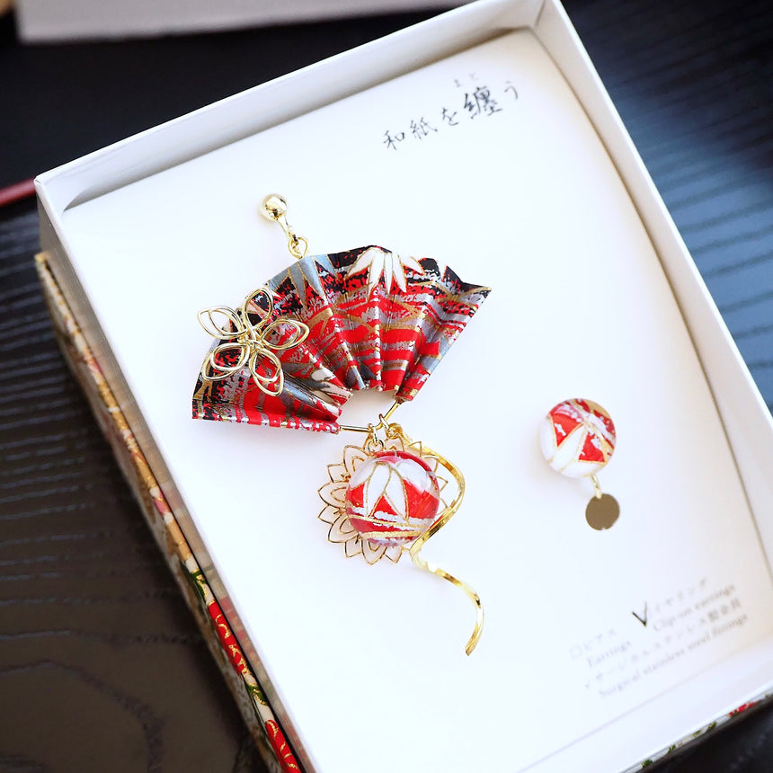 和心　- Asymmetry -　織物調（福笹／赤黒青）